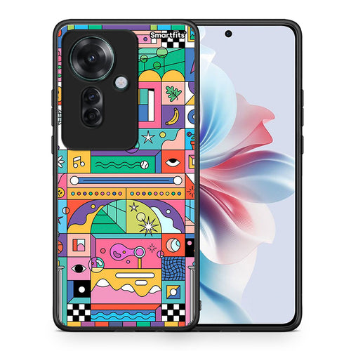 Θήκη Oppo Reno11 F 5G Bubbles Soap από τη Smartfits με σχέδιο στο πίσω μέρος και μαύρο περίβλημα | Oppo Reno11 F 5G Bubbles Soap case with colorful back and black bezels