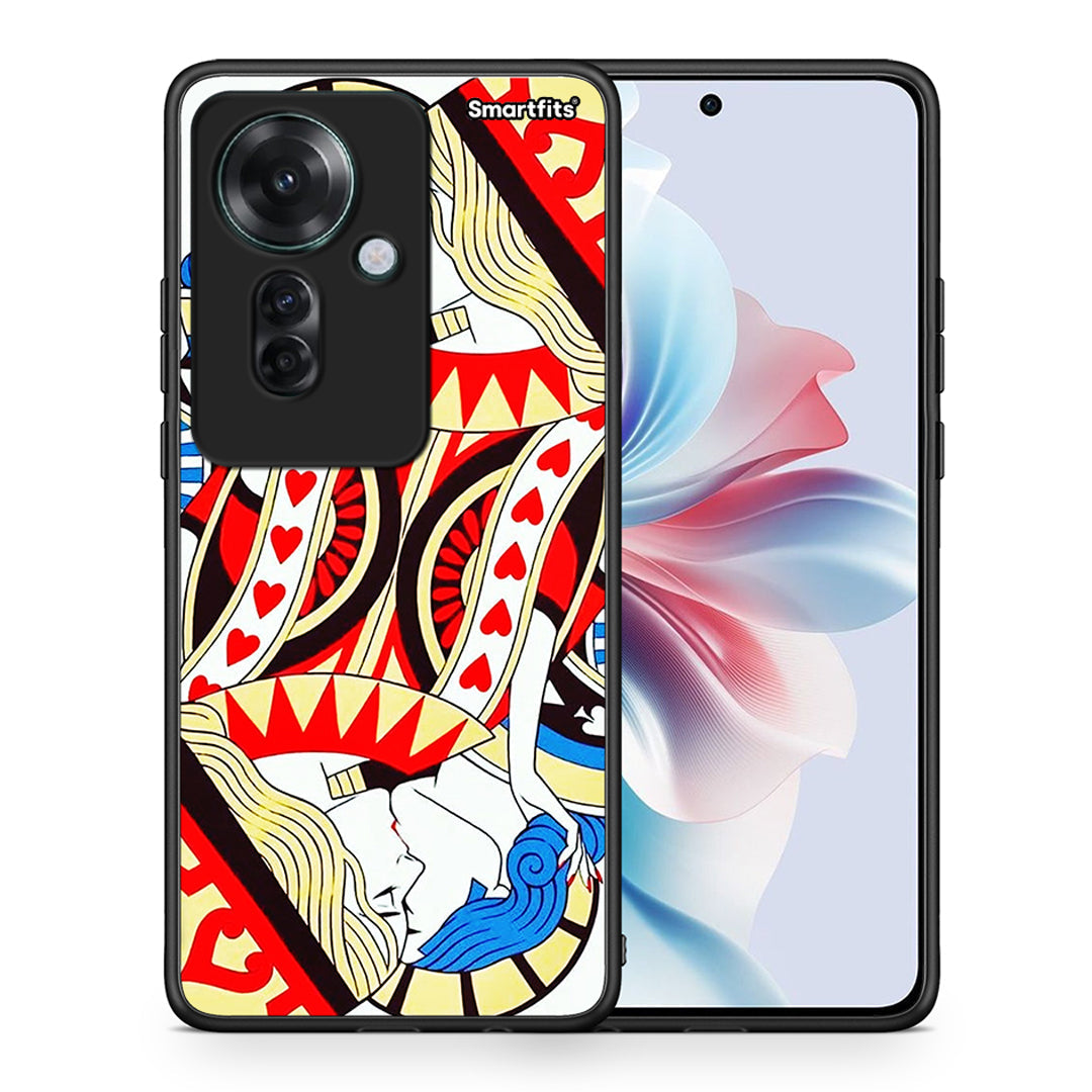 Θήκη Oppo Reno11 F 5G Card Love από τη Smartfits με σχέδιο στο πίσω μέρος και μαύρο περίβλημα | Oppo Reno11 F 5G Card Love case with colorful back and black bezels