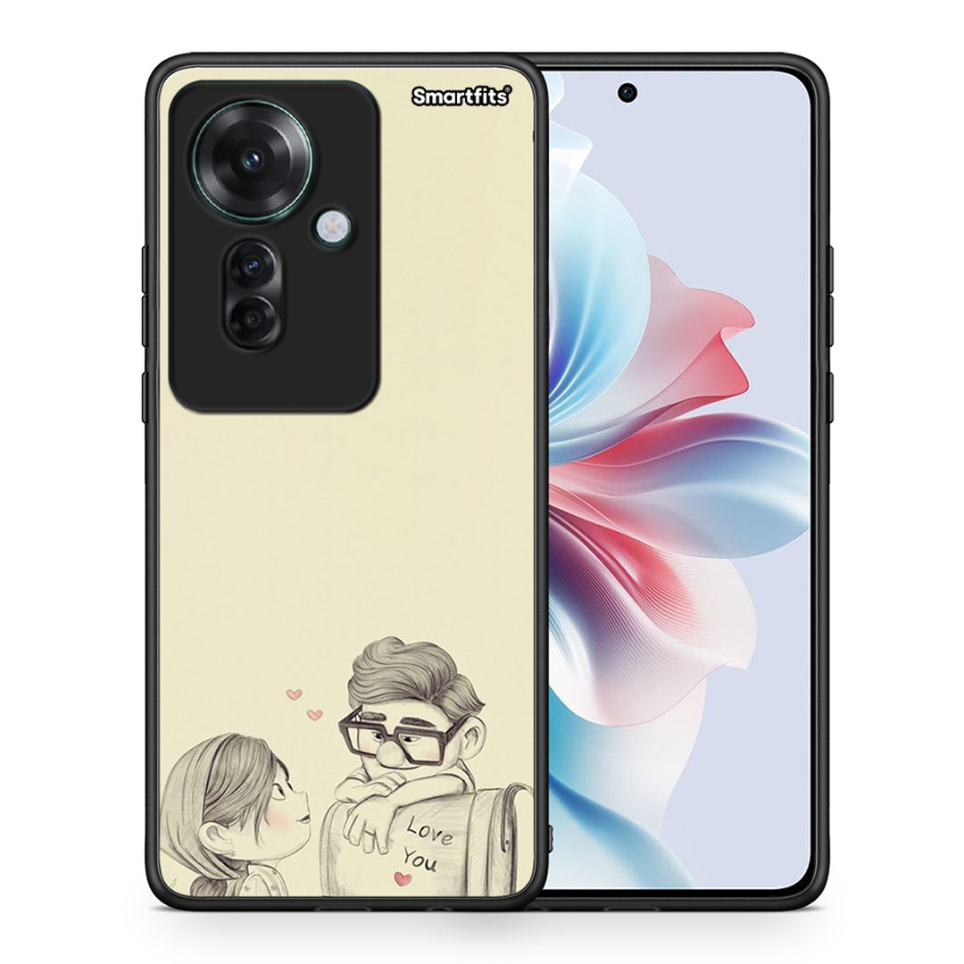 Θήκη Oppo Reno11 F 5G Carl And Ellie από τη Smartfits με σχέδιο στο πίσω μέρος και μαύρο περίβλημα | Oppo Reno11 F 5G Carl And Ellie case with colorful back and black bezels