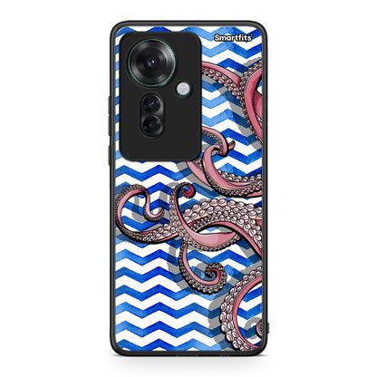 Oppo Reno11 F 5G Chevron Devilfish θήκη από τη Smartfits με σχέδιο στο πίσω μέρος και μαύρο περίβλημα | Smartphone case with colorful back and black bezels by Smartfits