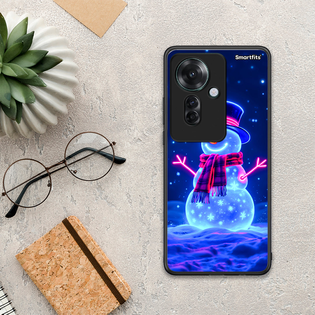 Christmas Neon Snowman - Oppo Reno11 F 5G θήκη