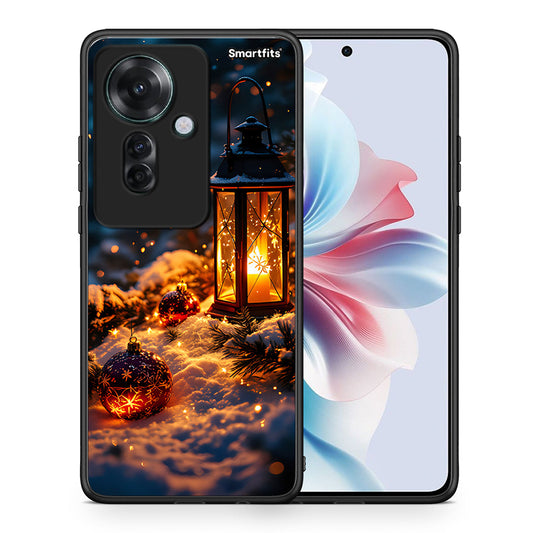 Θήκη Oppo Reno11 F 5G Christmas Ornaments από τη Smartfits με σχέδιο στο πίσω μέρος και μαύρο περίβλημα | Oppo Reno11 F 5G Christmas Ornaments case with colorful back and black bezels