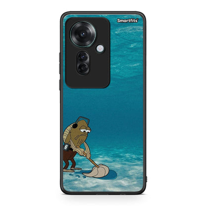 Oppo Reno11 F 5G Clean The Ocean Θήκη από τη Smartfits με σχέδιο στο πίσω μέρος και μαύρο περίβλημα | Smartphone case with colorful back and black bezels by Smartfits
