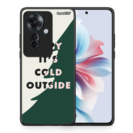 Θήκη Oppo Reno11 F 5G Cold Outside από τη Smartfits με σχέδιο στο πίσω μέρος και μαύρο περίβλημα | Oppo Reno11 F 5G Cold Outside case with colorful back and black bezels