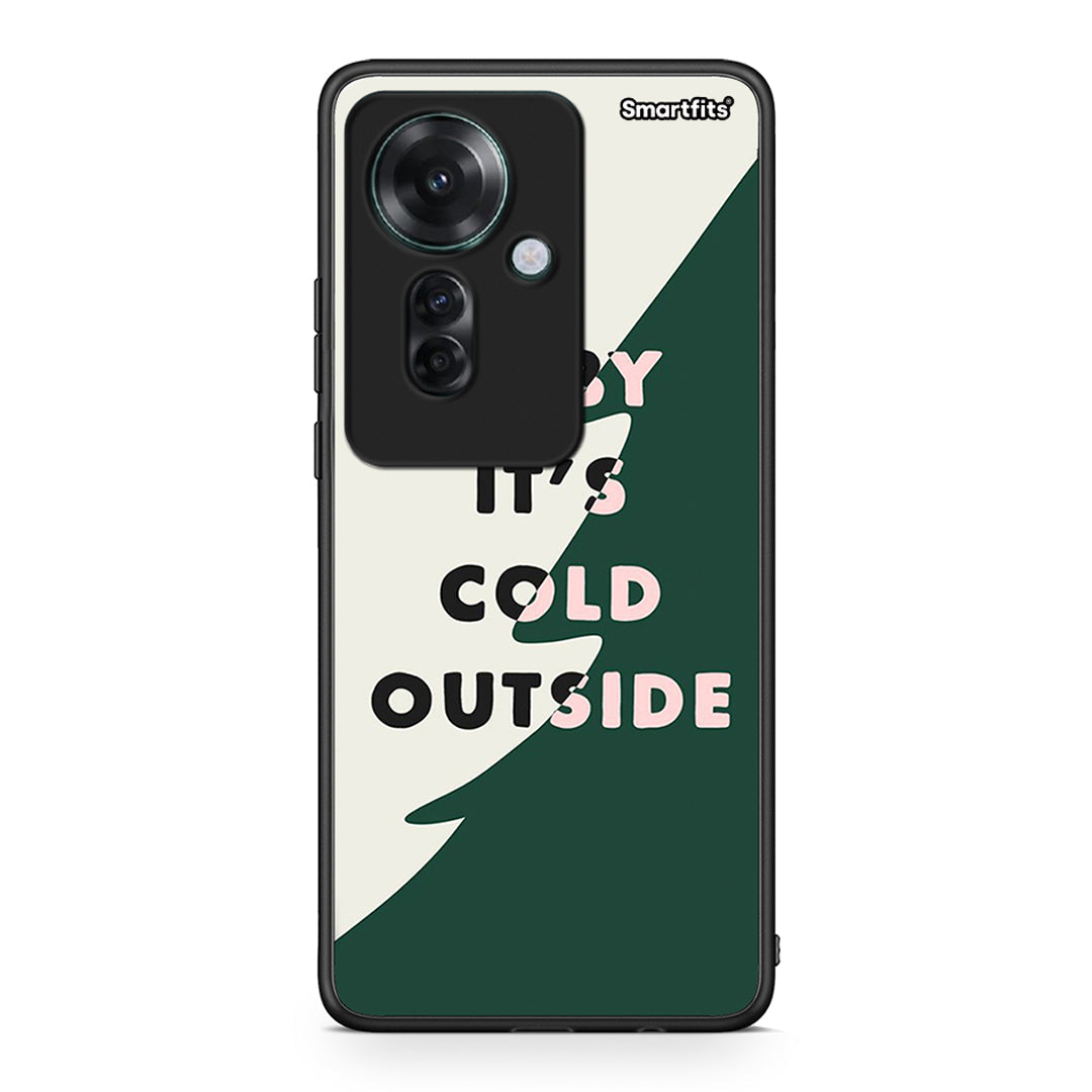 Oppo Reno11 F 5G Cold Outside θήκη από τη Smartfits με σχέδιο στο πίσω μέρος και μαύρο περίβλημα | Smartphone case with colorful back and black bezels by Smartfits