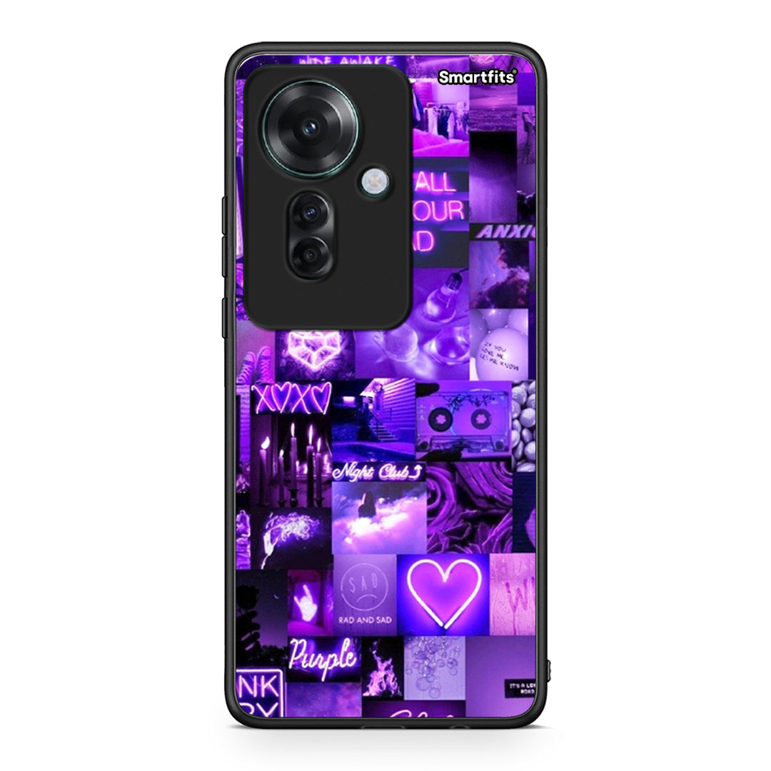 Oppo Reno11 F 5G Collage Stay Wild Θήκη Αγίου Βαλεντίνου από τη Smartfits με σχέδιο στο πίσω μέρος και μαύρο περίβλημα | Smartphone case with colorful back and black bezels by Smartfits