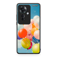 Thumbnail for Oppo Reno11 F 5G Colorful Balloons θήκη από τη Smartfits με σχέδιο στο πίσω μέρος και μαύρο περίβλημα | Smartphone case with colorful back and black bezels by Smartfits