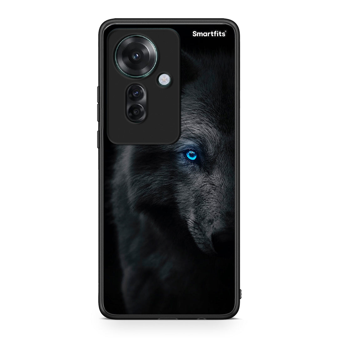 Oppo Reno11 F 5G Dark Wolf θήκη από τη Smartfits με σχέδιο στο πίσω μέρος και μαύρο περίβλημα | Smartphone case with colorful back and black bezels by Smartfits