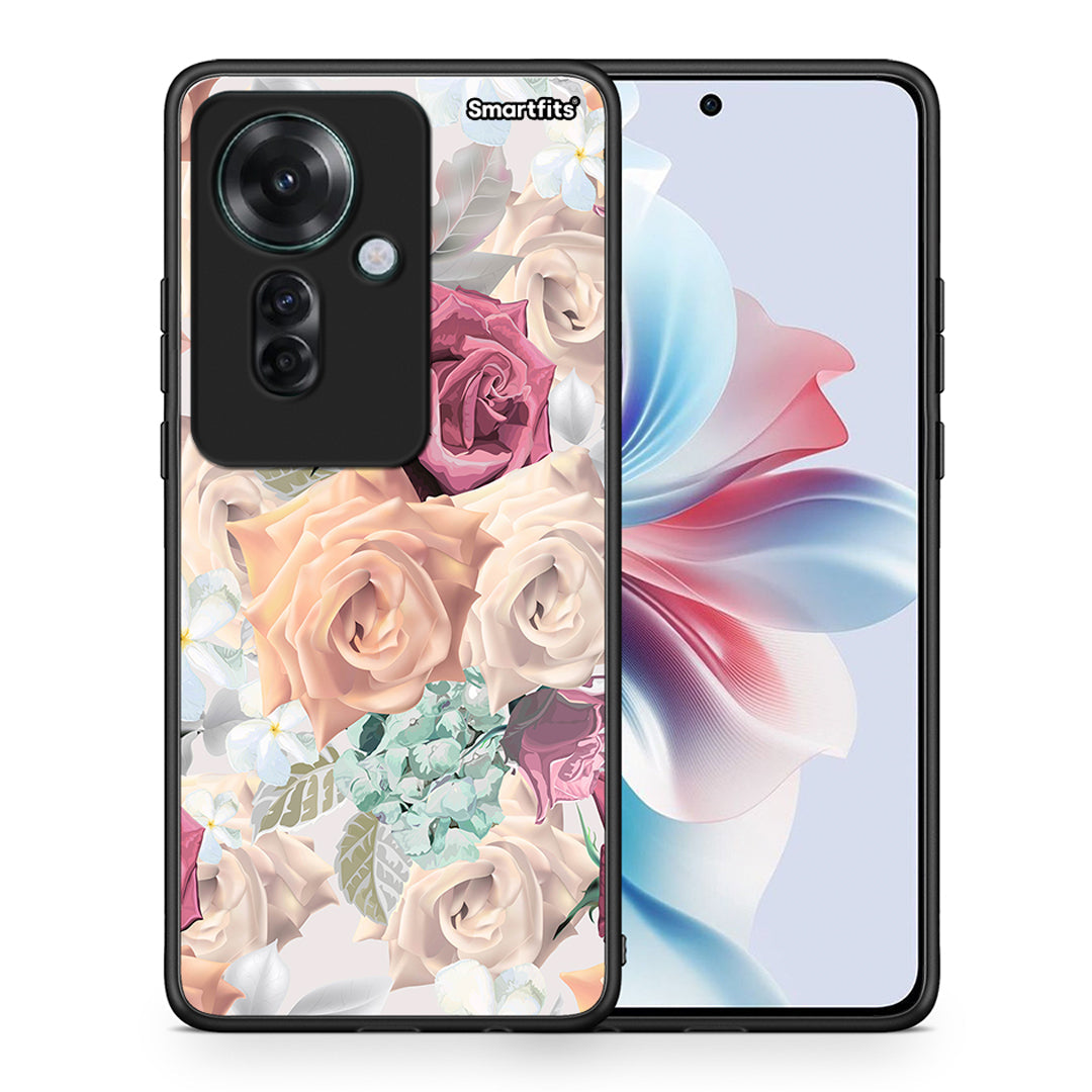 Θήκη Oppo Reno11 F 5G Bouquet Floral από τη Smartfits με σχέδιο στο πίσω μέρος και μαύρο περίβλημα | Oppo Reno11 F 5G Bouquet Floral case with colorful back and black bezels