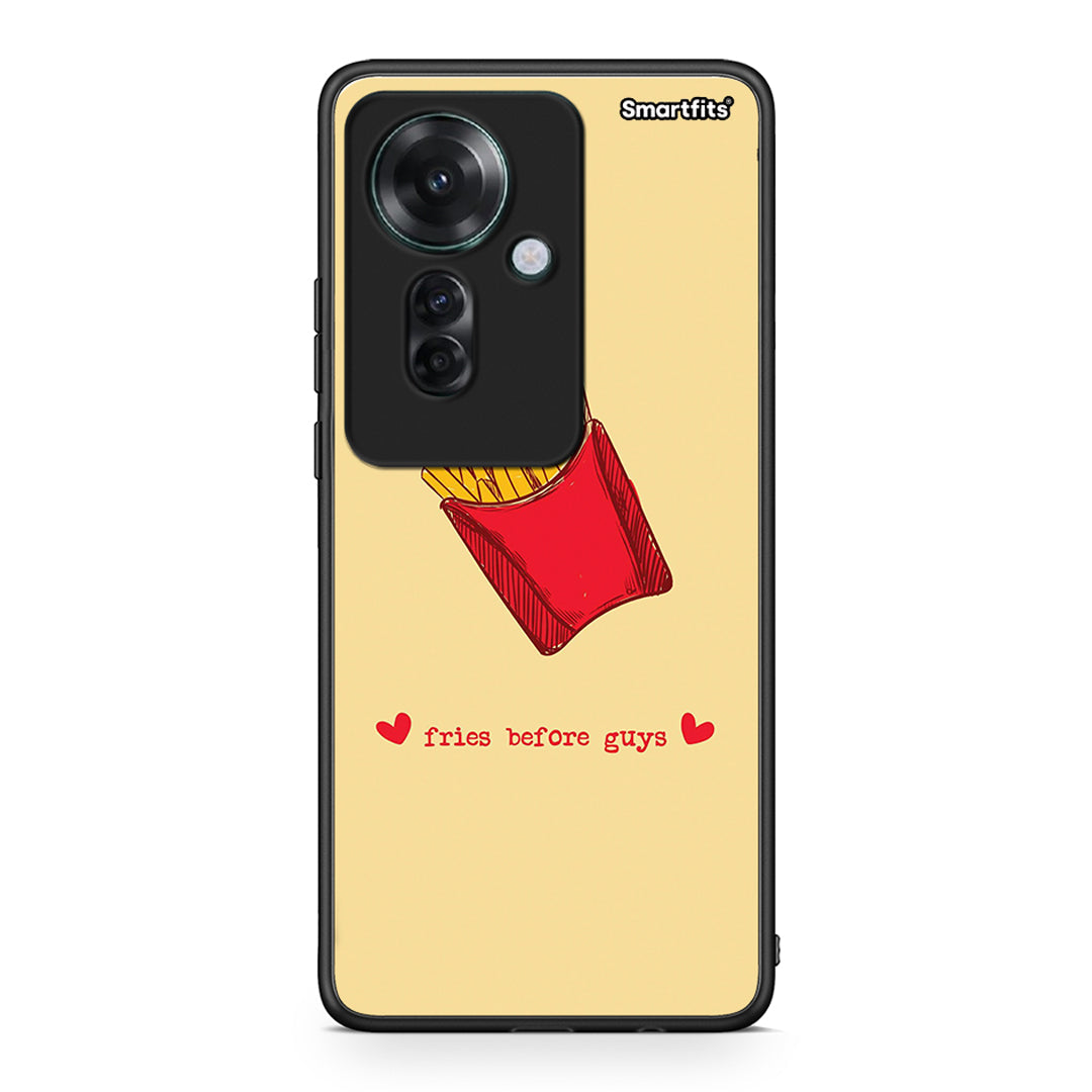 Oppo Reno11 F 5G Fries Before Guys Θήκη Αγίου Βαλεντίνου από τη Smartfits με σχέδιο στο πίσω μέρος και μαύρο περίβλημα | Smartphone case with colorful back and black bezels by Smartfits