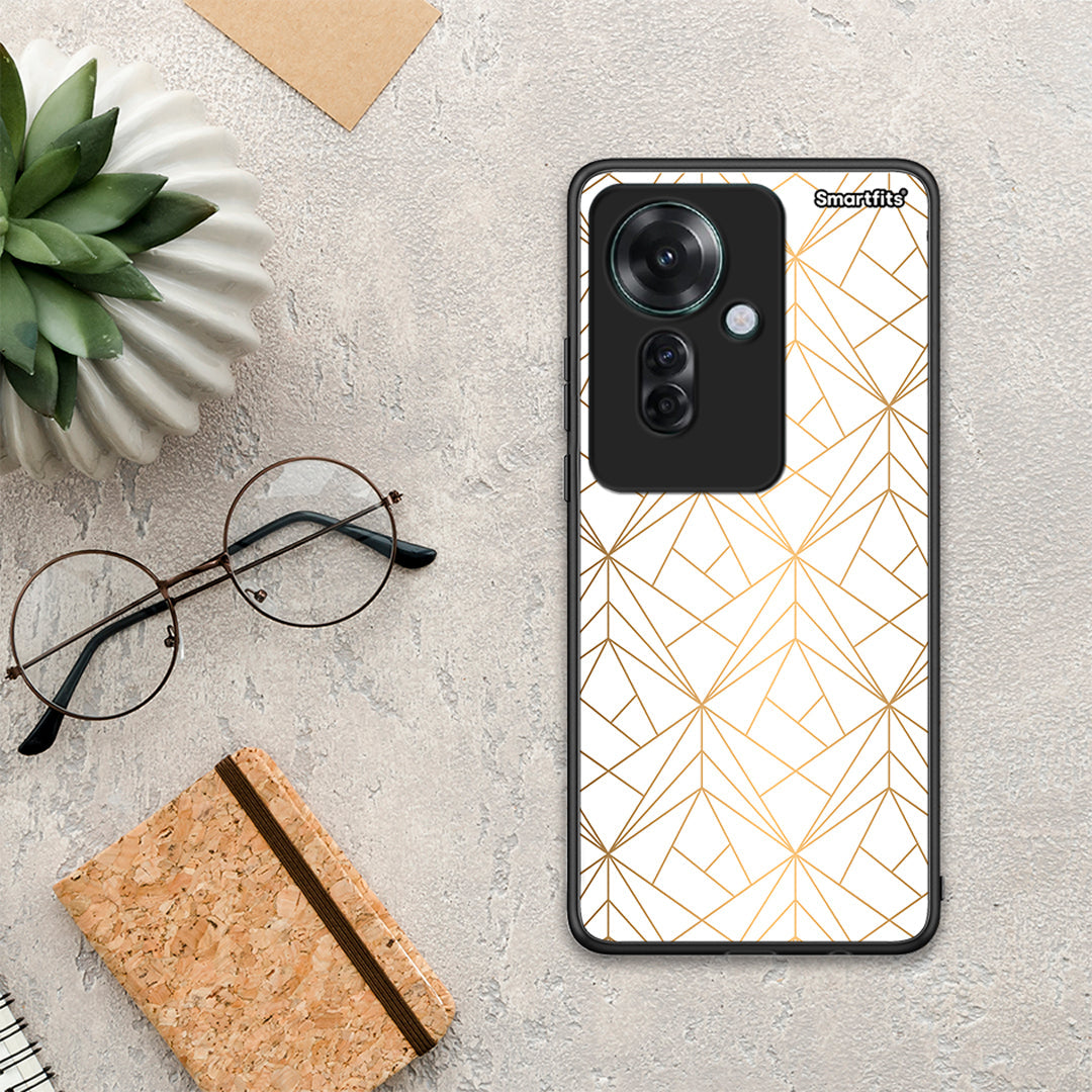 Geometric Luxury White - Oppo Reno11 F 5G θήκη