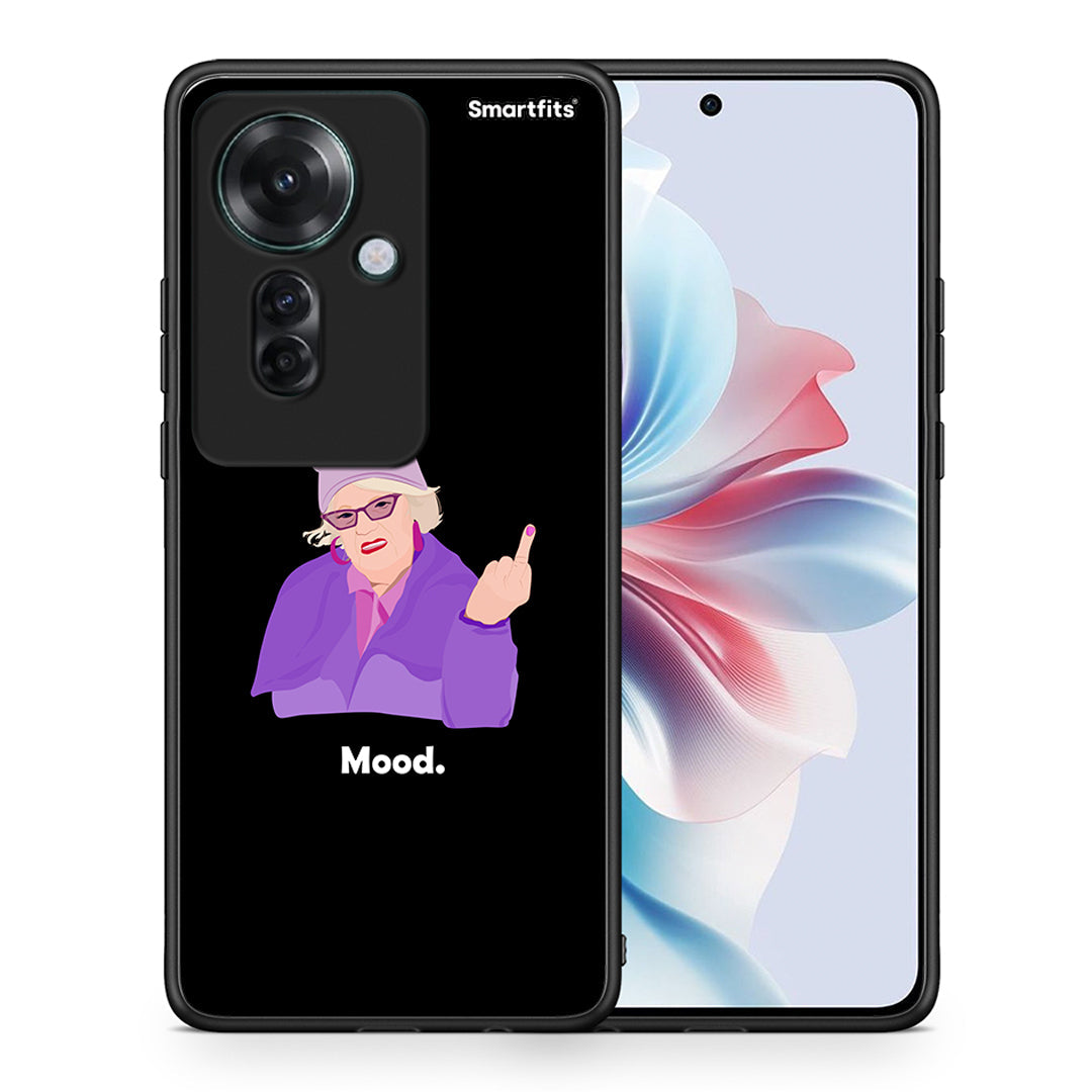 Θήκη Oppo Reno11 F 5G Grandma Mood Black από τη Smartfits με σχέδιο στο πίσω μέρος και μαύρο περίβλημα | Oppo Reno11 F 5G Grandma Mood Black case with colorful back and black bezels