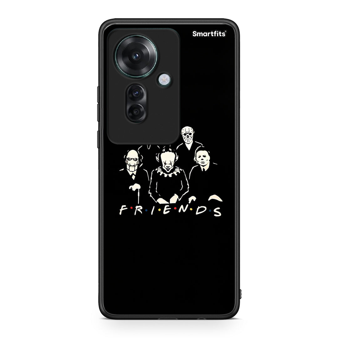 Oppo Reno11 F 5G Halloween Friends Θήκη από τη Smartfits με σχέδιο στο πίσω μέρος και μαύρο περίβλημα | Smartphone case with colorful back and black bezels by Smartfits