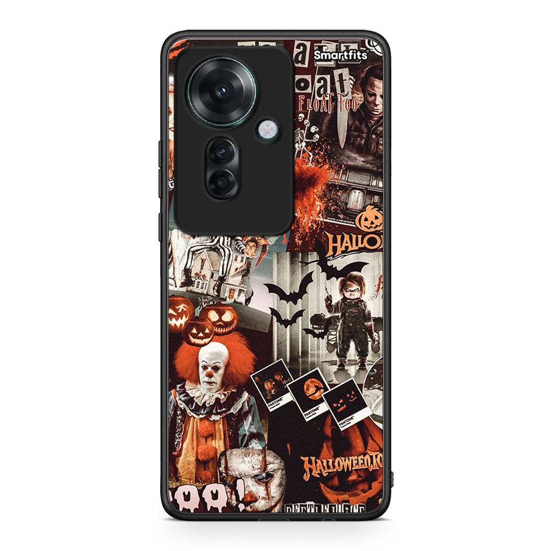 Oppo Reno11 F 5G Halloween Spooky Season Θήκη από τη Smartfits με σχέδιο στο πίσω μέρος και μαύρο περίβλημα | Smartphone case with colorful back and black bezels by Smartfits