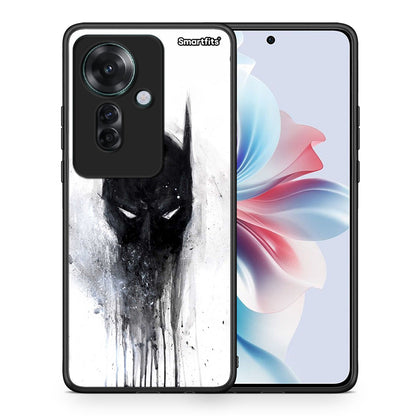 Θήκη Oppo Reno11 F 5G Paint Bat Hero από τη Smartfits με σχέδιο στο πίσω μέρος και μαύρο περίβλημα | Oppo Reno11 F 5G Paint Bat Hero case with colorful back and black bezels