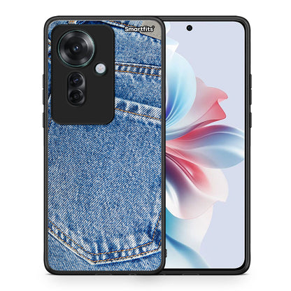 Θήκη Oppo Reno11 F 5G Jeans Pocket από τη Smartfits με σχέδιο στο πίσω μέρος και μαύρο περίβλημα | Oppo Reno11 F 5G Jeans Pocket case with colorful back and black bezels