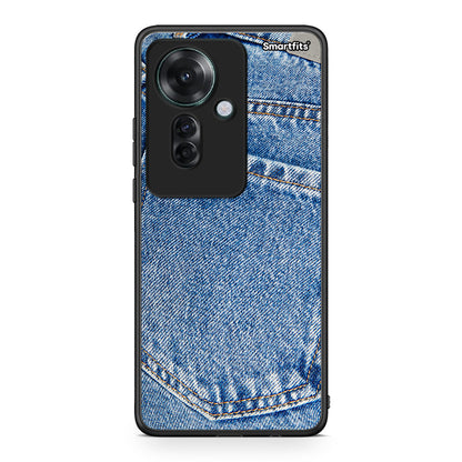Oppo Reno11 F 5G Jeans Pocket θήκη από τη Smartfits με σχέδιο στο πίσω μέρος και μαύρο περίβλημα | Smartphone case with colorful back and black bezels by Smartfits