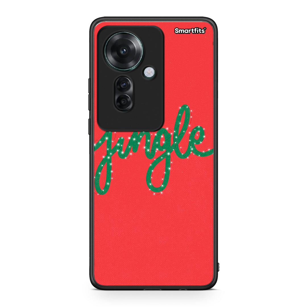 Oppo Reno11 F 5G Jingle Xmas θήκη από τη Smartfits με σχέδιο στο πίσω μέρος και μαύρο περίβλημα | Smartphone case with colorful back and black bezels by Smartfits