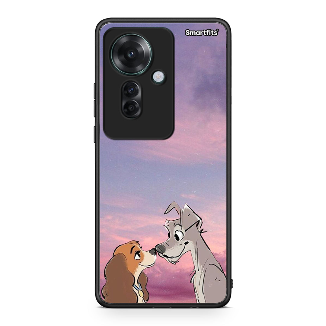 Oppo Reno11 F 5G Lady And Tramp θήκη από τη Smartfits με σχέδιο στο πίσω μέρος και μαύρο περίβλημα | Smartphone case with colorful back and black bezels by Smartfits