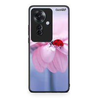 Thumbnail for Oppo Reno11 F 5G Ladybug Flower θήκη από τη Smartfits με σχέδιο στο πίσω μέρος και μαύρο περίβλημα | Smartphone case with colorful back and black bezels by Smartfits