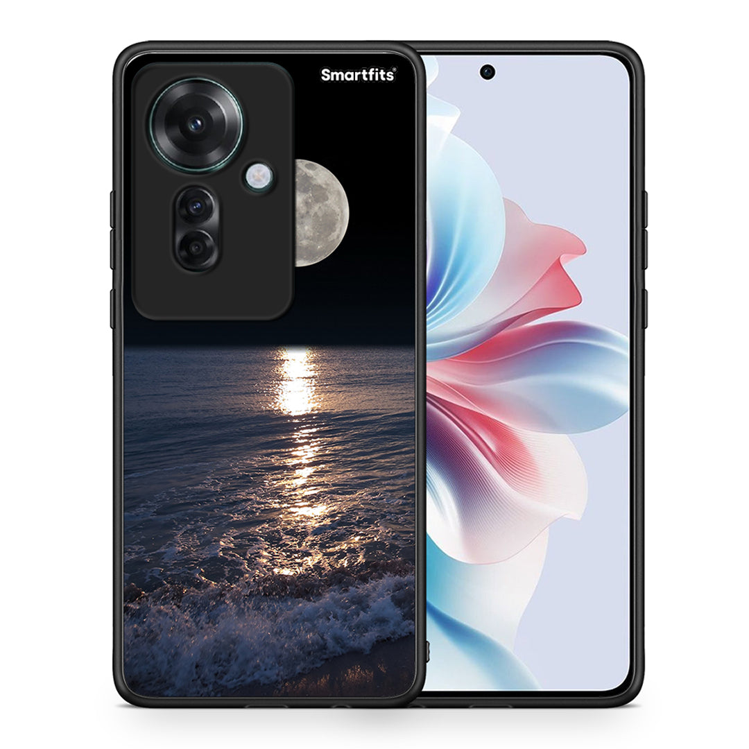 Θήκη Oppo Reno11 F 5G Moon Landscape από τη Smartfits με σχέδιο στο πίσω μέρος και μαύρο περίβλημα | Oppo Reno11 F 5G Moon Landscape case with colorful back and black bezels