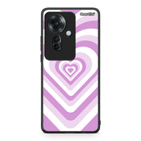 Thumbnail for Oppo Reno11 F 5G Lilac Hearts θήκη από τη Smartfits με σχέδιο στο πίσω μέρος και μαύρο περίβλημα | Smartphone case with colorful back and black bezels by Smartfits