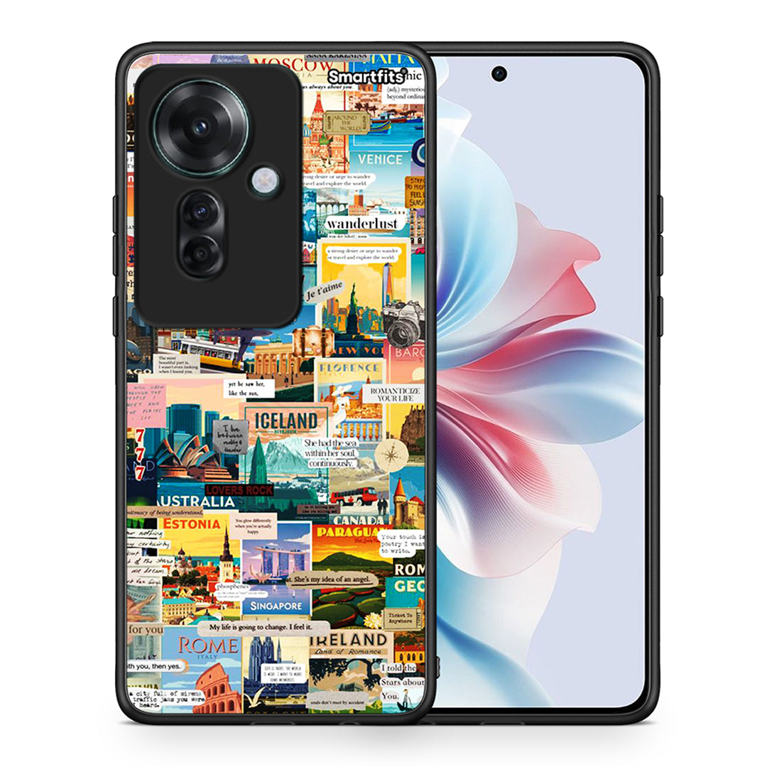 Θήκη Oppo Reno11 F 5G Live To Travel από τη Smartfits με σχέδιο στο πίσω μέρος και μαύρο περίβλημα | Oppo Reno11 F 5G Live To Travel case with colorful back and black bezels