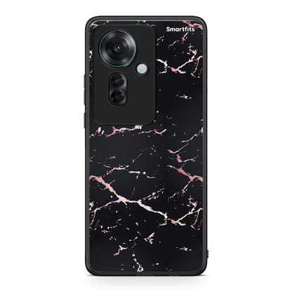 4 - Oppo Reno11 F 5G Black Rosegold Marble case, cover, bumper