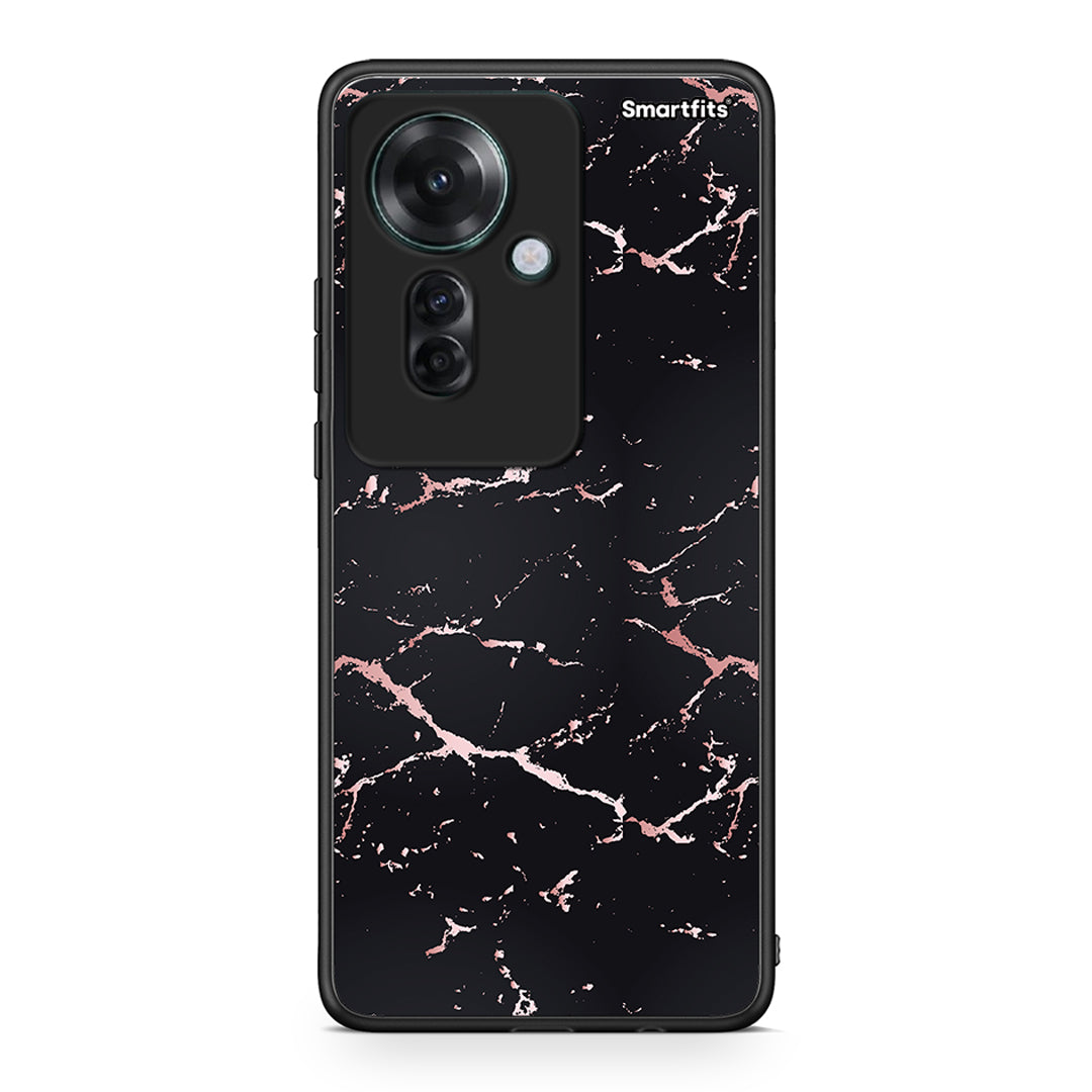 4 - Oppo Reno11 F 5G Black Rosegold Marble case, cover, bumper