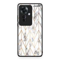 Thumbnail for 44 - Oppo Reno11 F 5G Gold Geometric Marble case, cover, bumper