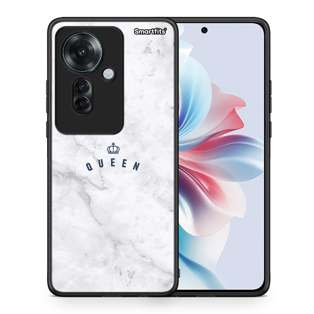 Θήκη Oppo Reno11 F 5G Queen Marble από τη Smartfits με σχέδιο στο πίσω μέρος και μαύρο περίβλημα | Oppo Reno11 F 5G Queen Marble case with colorful back and black bezels