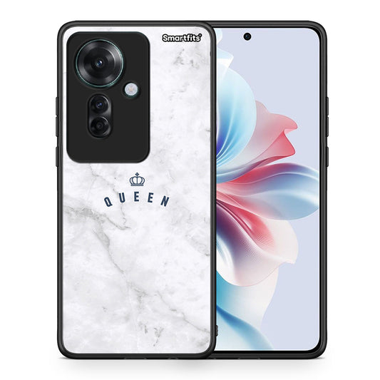 Θήκη Oppo Reno11 F 5G Queen Marble από τη Smartfits με σχέδιο στο πίσω μέρος και μαύρο περίβλημα | Oppo Reno11 F 5G Queen Marble case with colorful back and black bezels
