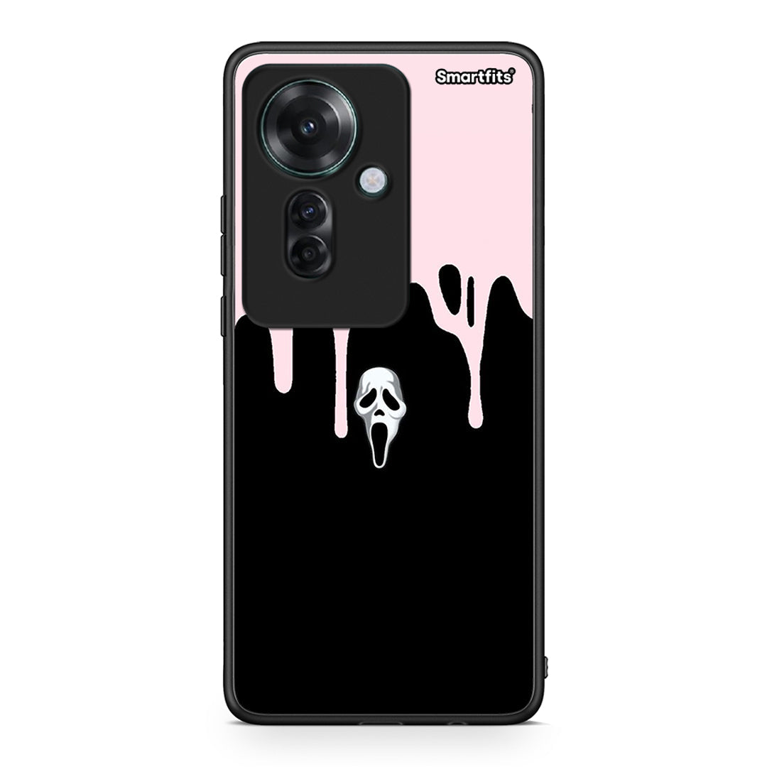 Oppo Reno11 F 5G Melting Halloween Mask Θήκη από τη Smartfits με σχέδιο στο πίσω μέρος και μαύρο περίβλημα | Smartphone case with colorful back and black bezels by Smartfits