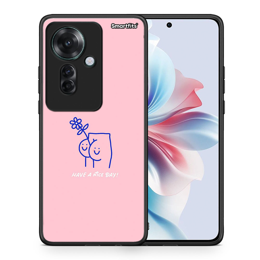 Θήκη Oppo Reno11 F 5G Nice Day από τη Smartfits με σχέδιο στο πίσω μέρος και μαύρο περίβλημα | Oppo Reno11 F 5G Nice Day case with colorful back and black bezels