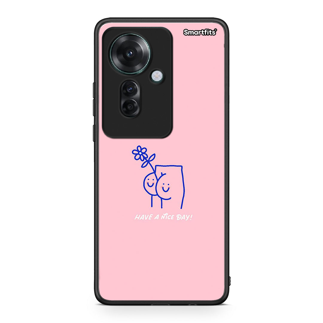 Oppo Reno11 F 5G Nice Day θήκη από τη Smartfits με σχέδιο στο πίσω μέρος και μαύρο περίβλημα | Smartphone case with colorful back and black bezels by Smartfits