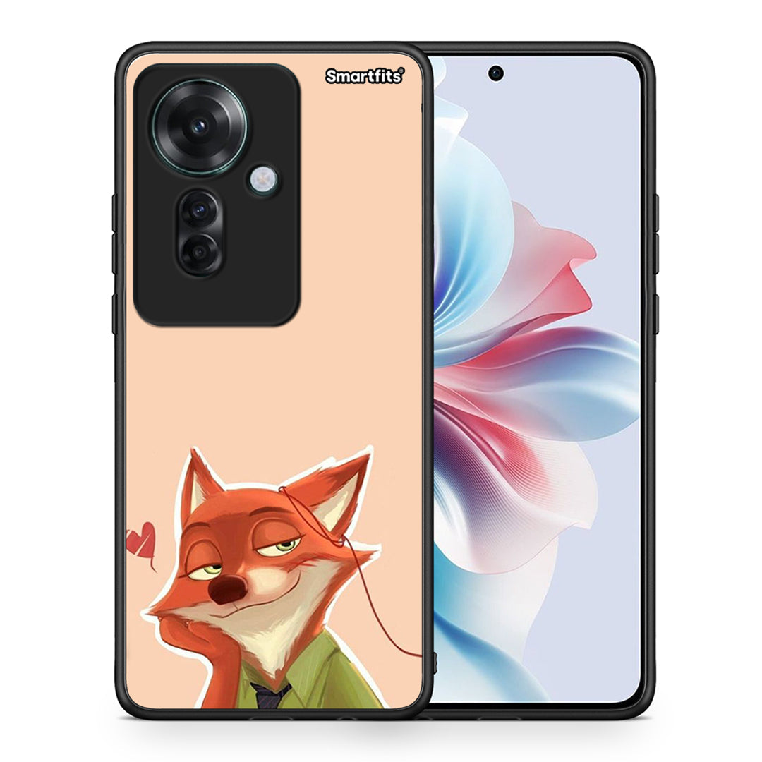 Θήκη Oppo Reno11 F 5G Nick Wilde And Judy Hopps Love 1 από τη Smartfits με σχέδιο στο πίσω μέρος και μαύρο περίβλημα | Oppo Reno11 F 5G Nick Wilde And Judy Hopps Love 1 case with colorful back and black bezels