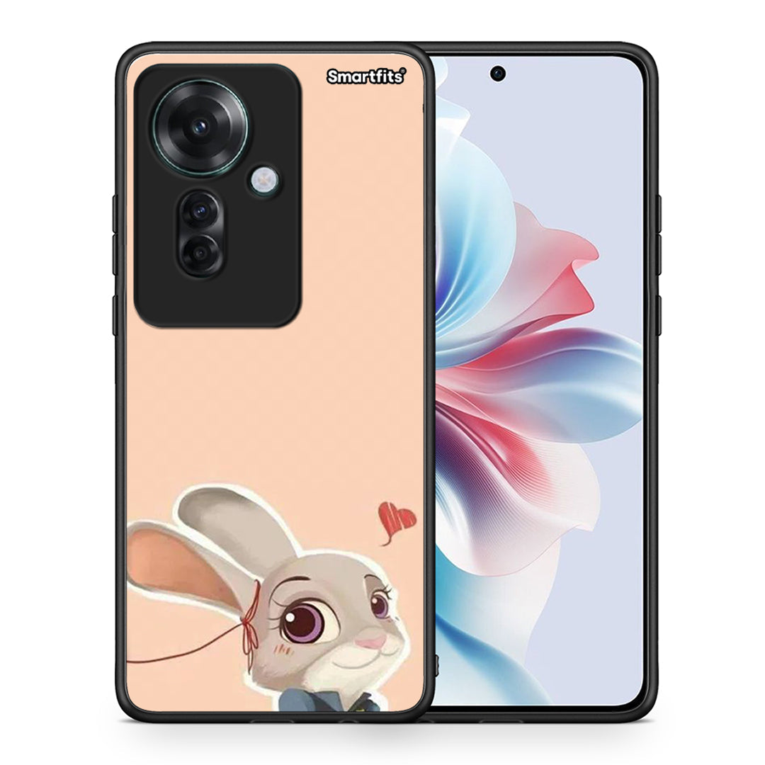 Θήκη Oppo Reno11 F 5G Nick Wilde And Judy Hopps Love 2 από τη Smartfits με σχέδιο στο πίσω μέρος και μαύρο περίβλημα | Oppo Reno11 F 5G Nick Wilde And Judy Hopps Love 2 case with colorful back and black bezels