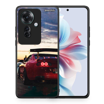 Θήκη Oppo Reno11 F 5G Racing Supra από τη Smartfits με σχέδιο στο πίσω μέρος και μαύρο περίβλημα | Oppo Reno11 F 5G Racing Supra case with colorful back and black bezels