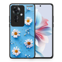 Thumbnail for Θήκη Oppo Reno11 F 5G Real Daisies από τη Smartfits με σχέδιο στο πίσω μέρος και μαύρο περίβλημα | Oppo Reno11 F 5G Real Daisies case with colorful back and black bezels