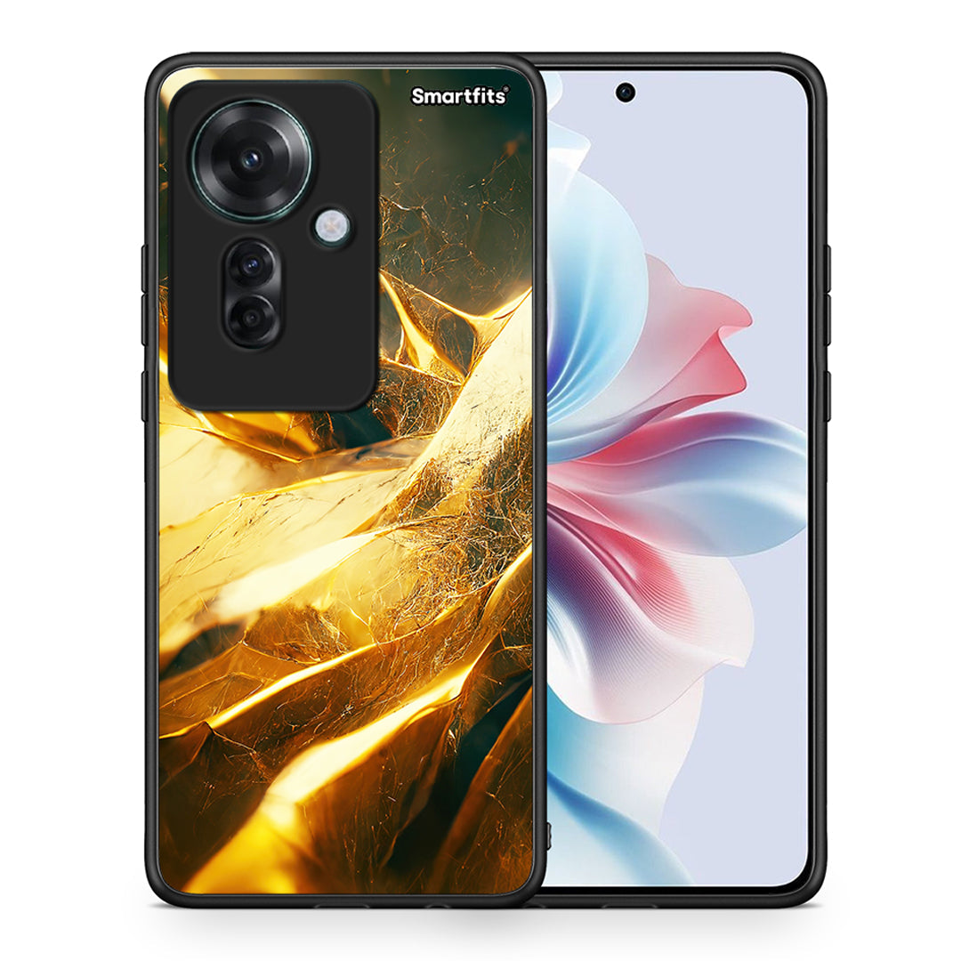 Θήκη Oppo Reno11 F 5G Real Gold από τη Smartfits με σχέδιο στο πίσω μέρος και μαύρο περίβλημα | Oppo Reno11 F 5G Real Gold case with colorful back and black bezels