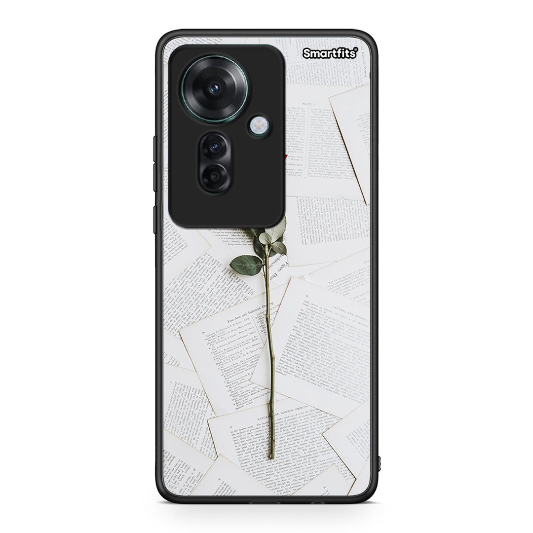 Oppo Reno11 F 5G Red Rose θήκη από τη Smartfits με σχέδιο στο πίσω μέρος και μαύρο περίβλημα | Smartphone case with colorful back and black bezels by Smartfits