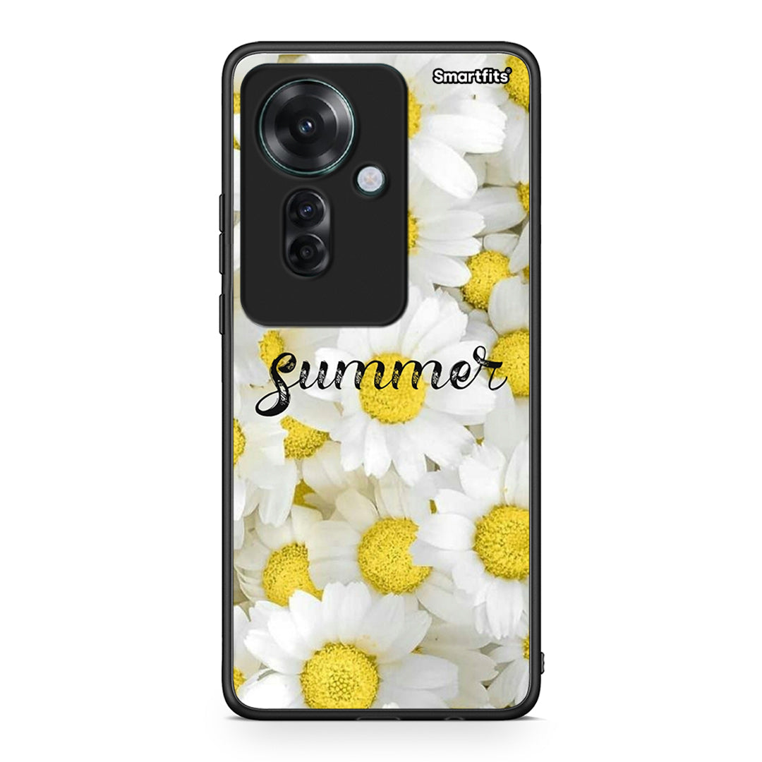Oppo Reno11 F 5G Summer Daisies Θήκη από τη Smartfits με σχέδιο στο πίσω μέρος και μαύρο περίβλημα | Smartphone case with colorful back and black bezels by Smartfits