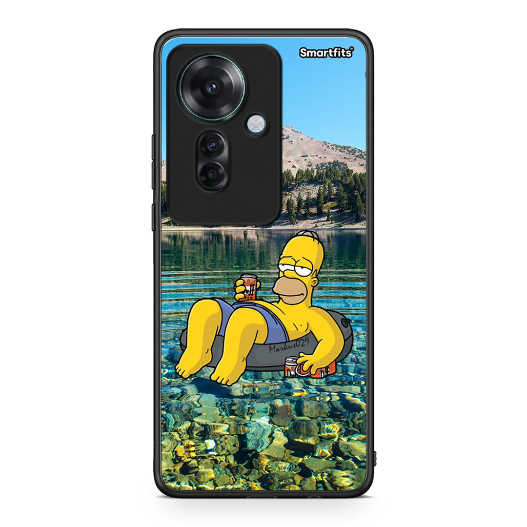 Oppo Reno11 F 5G Summer Happiness Θήκη από τη Smartfits με σχέδιο στο πίσω μέρος και μαύρο περίβλημα | Smartphone case with colorful back and black bezels by Smartfits