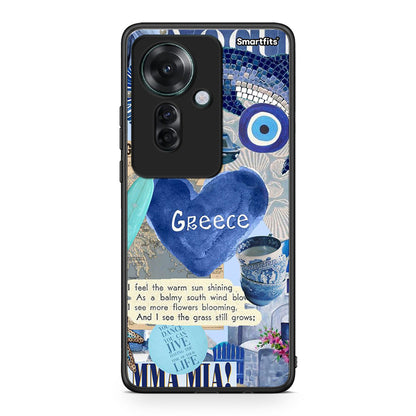 Oppo Reno11 F 5G Summer In Greece Θήκη από τη Smartfits με σχέδιο στο πίσω μέρος και μαύρο περίβλημα | Smartphone case with colorful back and black bezels by Smartfits