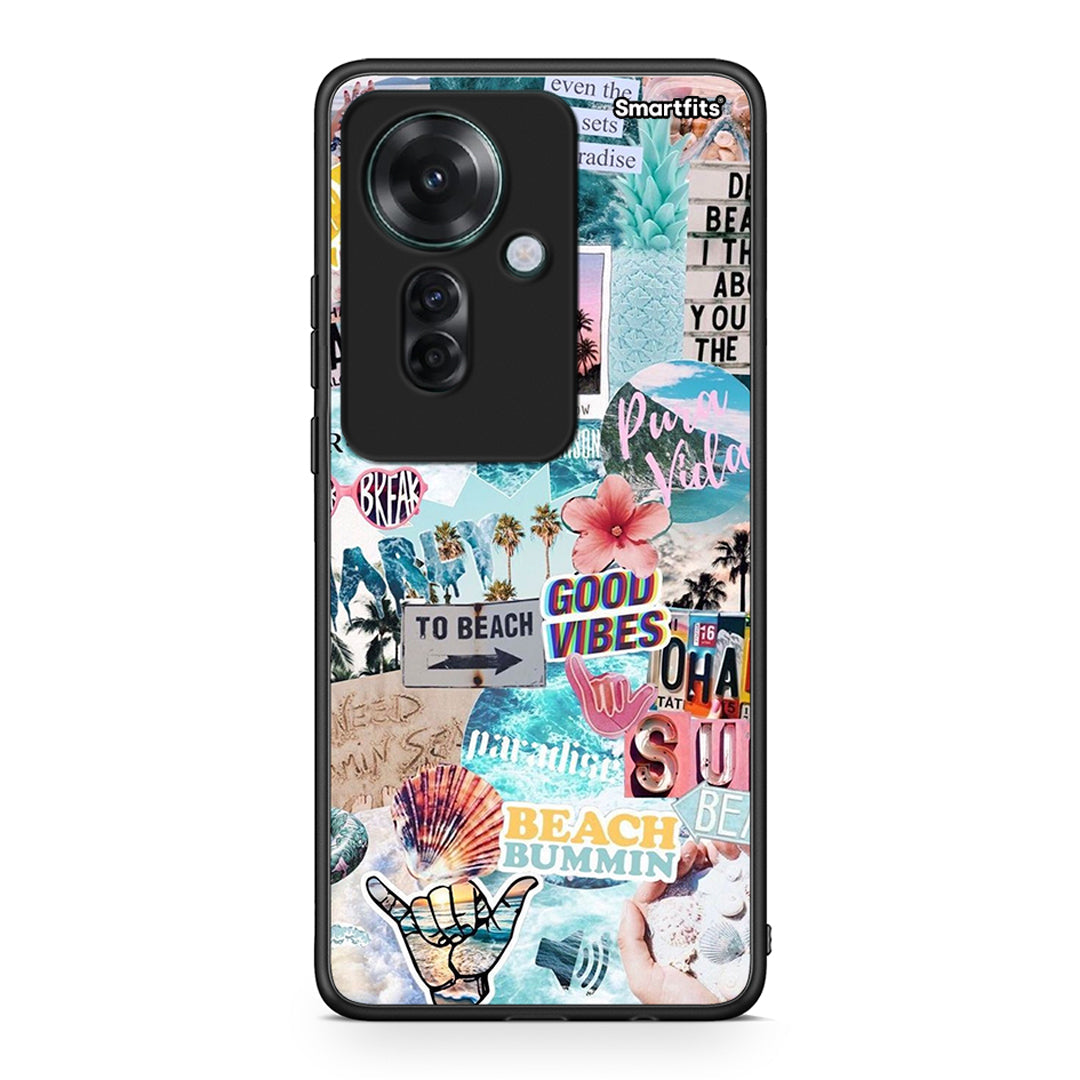 Oppo Reno11 F 5G Summer Vibes Θήκη από τη Smartfits με σχέδιο στο πίσω μέρος και μαύρο περίβλημα | Smartphone case with colorful back and black bezels by Smartfits