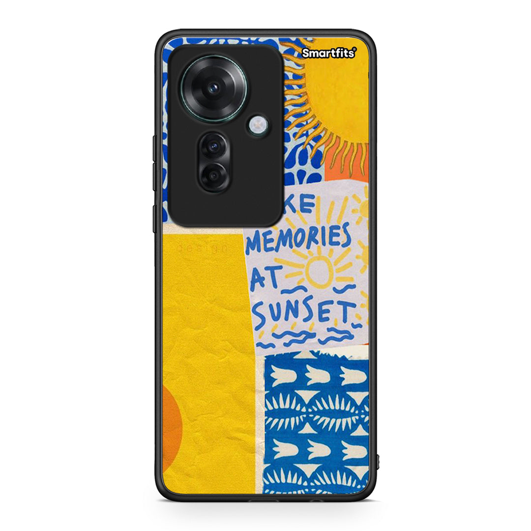 Oppo Reno11 F 5G Sunset Memories Θήκη από τη Smartfits με σχέδιο στο πίσω μέρος και μαύρο περίβλημα | Smartphone case with colorful back and black bezels by Smartfits