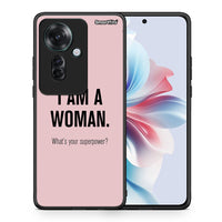 Thumbnail for Θήκη Oppo Reno11 F 5G Superpower Woman από τη Smartfits με σχέδιο στο πίσω μέρος και μαύρο περίβλημα | Oppo Reno11 F 5G Superpower Woman case with colorful back and black bezels