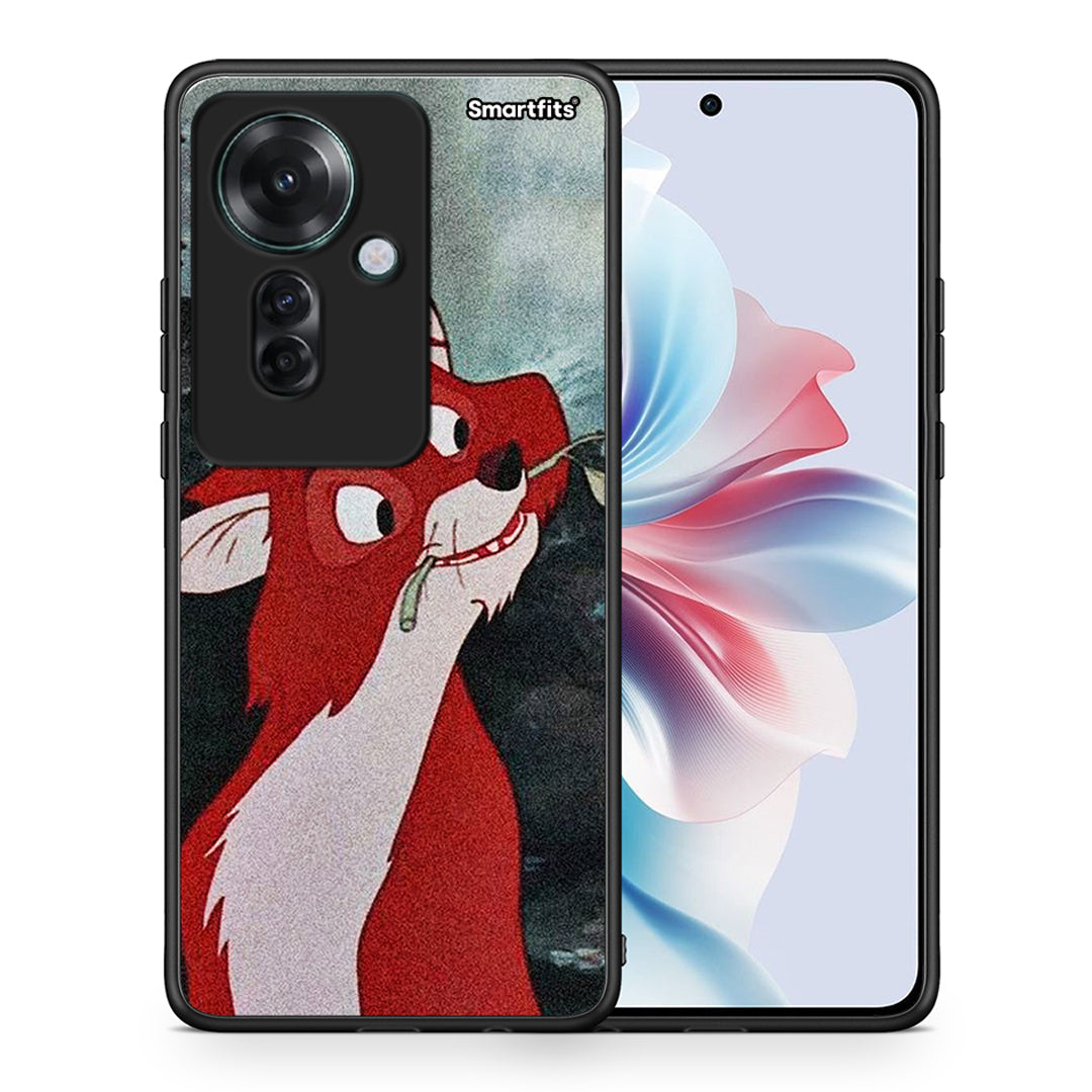 Θήκη Oppo Reno11 F 5G Tod And Vixey Love 1 από τη Smartfits με σχέδιο στο πίσω μέρος και μαύρο περίβλημα | Oppo Reno11 F 5G Tod And Vixey Love 1 case with colorful back and black bezels