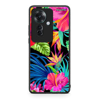 Thumbnail for Oppo Reno11 F 5G Tropical Flowers θήκη από τη Smartfits με σχέδιο στο πίσω μέρος και μαύρο περίβλημα | Smartphone case with colorful back and black bezels by Smartfits