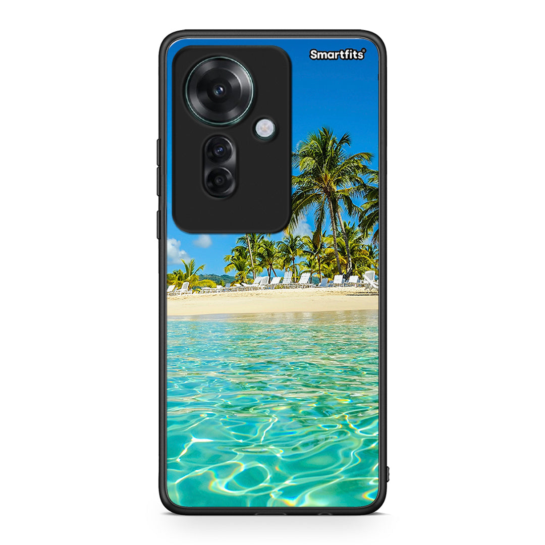 Oppo Reno11 F 5G Tropical Vibes Θήκη από τη Smartfits με σχέδιο στο πίσω μέρος και μαύρο περίβλημα | Smartphone case with colorful back and black bezels by Smartfits